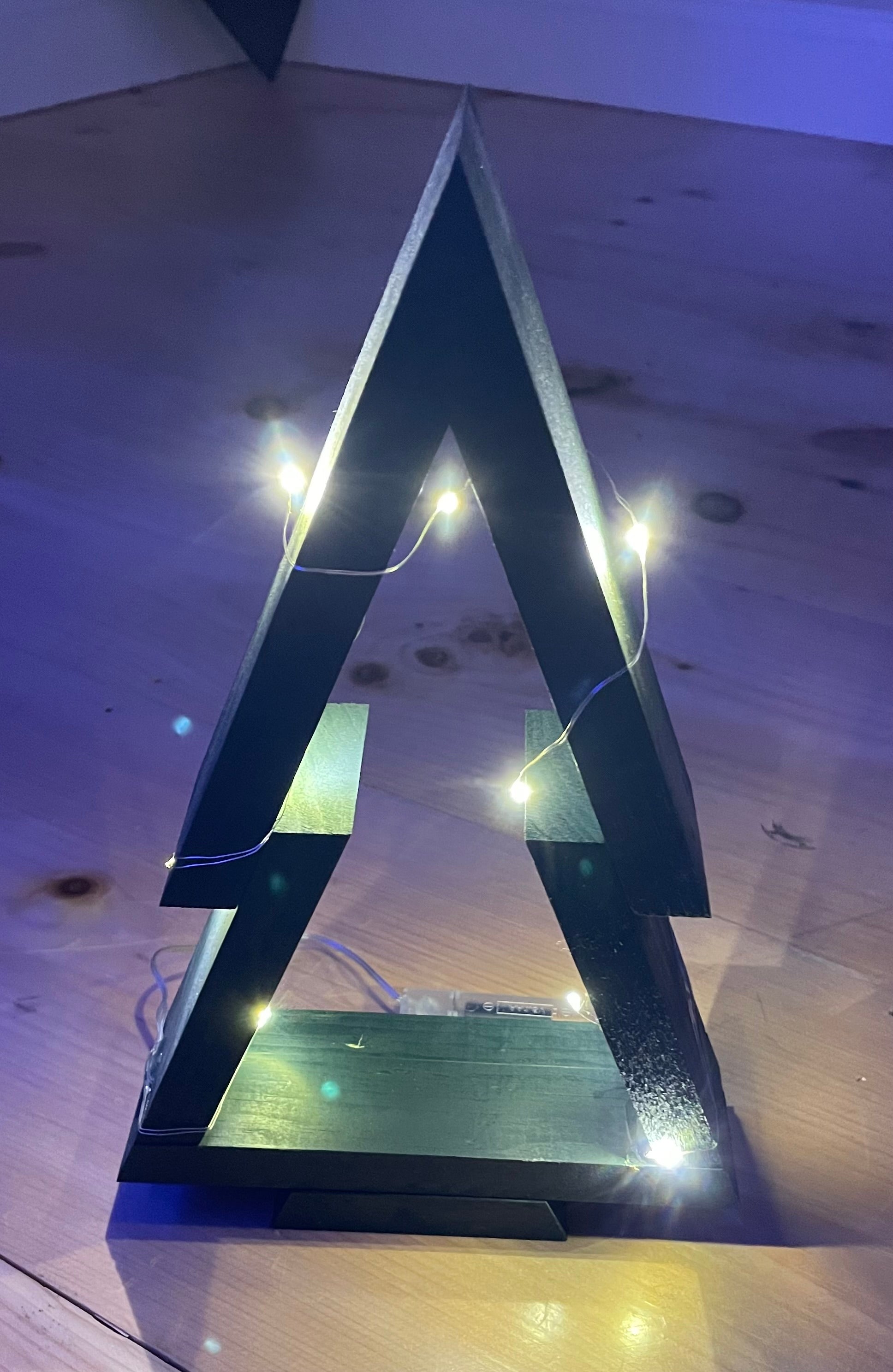 12 Inch Wooden Tree with Fairy Lights